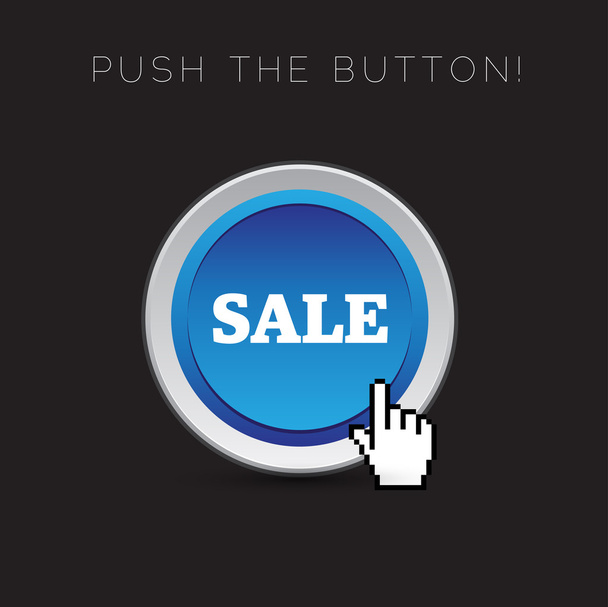 satış için düğmeye - Vektör, Görsel