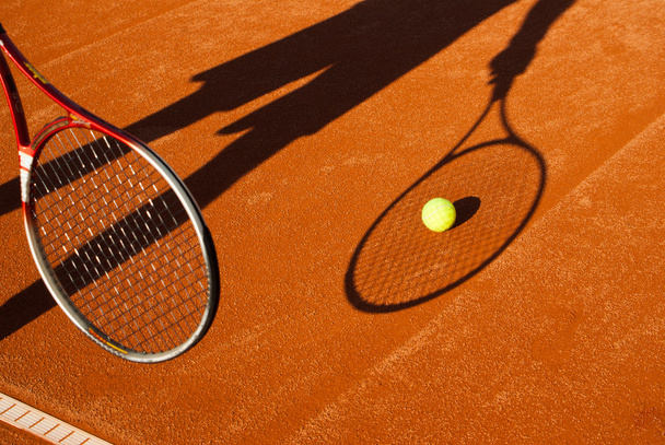 Tennis ball and racket - Φωτογραφία, εικόνα