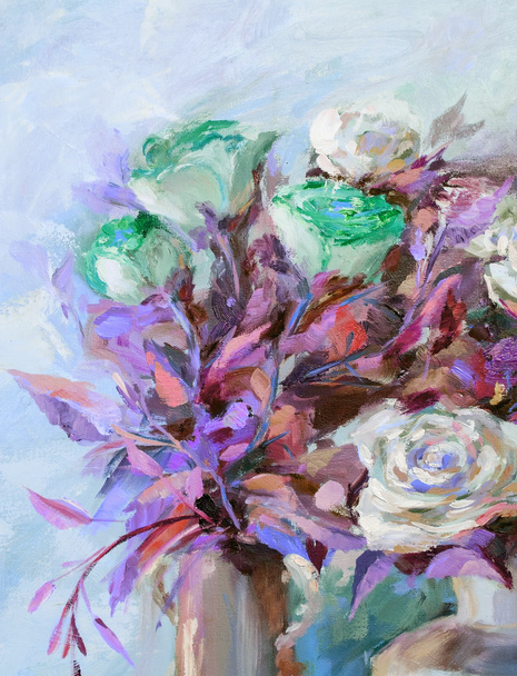 Oil Painting, Impressionism style, texture painting, flower stil - Photo, Image