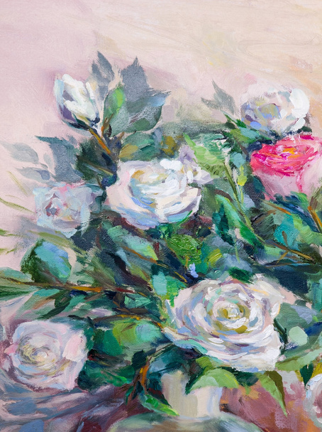 Pintura al óleo, estilo impresionista, pintura de textura, alambiques de flores
 - Foto, imagen