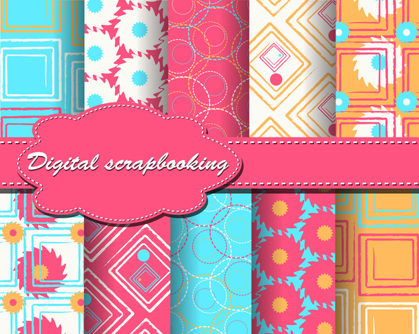 Set of vector abstract paper for scrapbook - Vector, Image