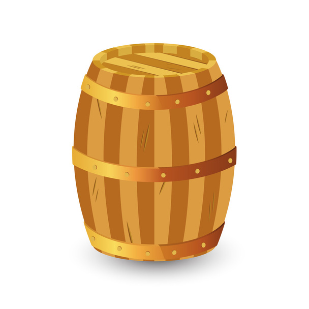 Wooden barrel of beer. - Vector, Image