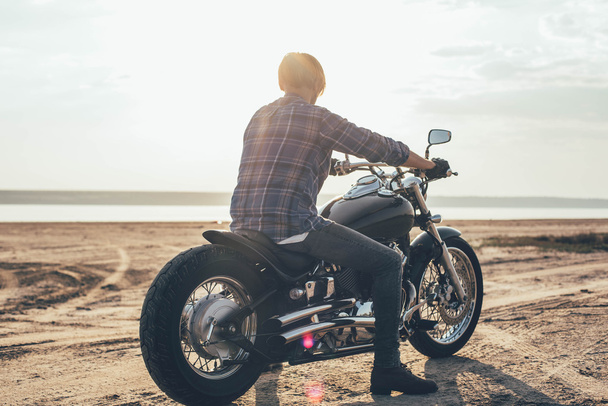 man riding motorcycle - Zdjęcie, obraz