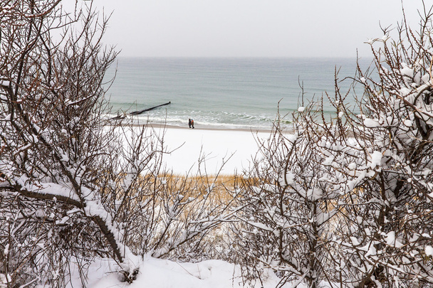 Узбережжя Балтійського моря в Аренсхоп (Німеччина) в зимовий час - Фото, зображення