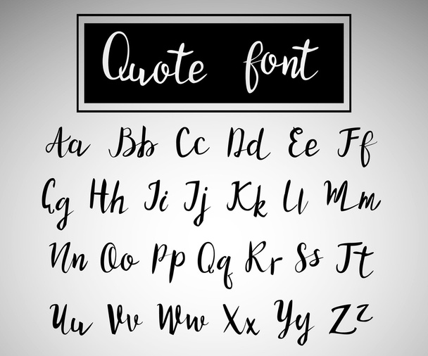 Hand drawn modern script, quote font - Vector, Image