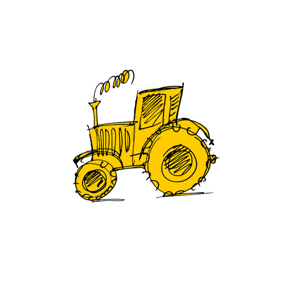 tracteur dessiné à la main icône. illustration vectorielle simple
. - Vecteur, image