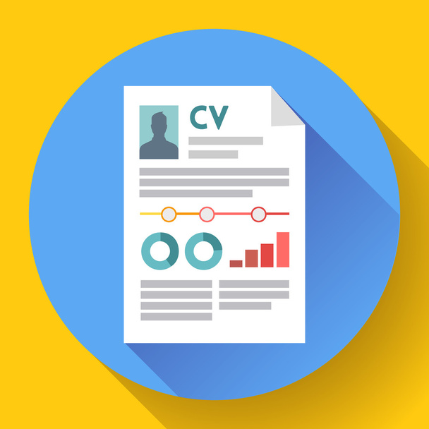CV resume icon. Modern flat 2.0 style - Vector, Image