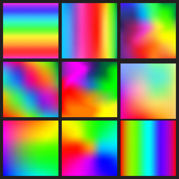 Set of rainbow mesh vector backgrounds - Vector, Image