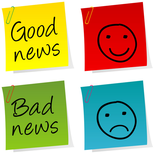 Good news and bad news post it - Photo, Image