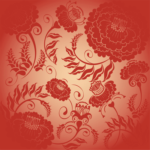 Floral design red flowers - Vector, imagen