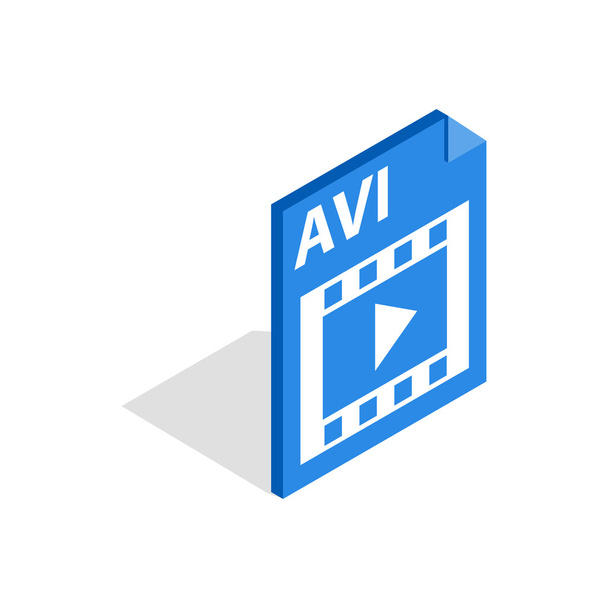 AVI file extension icon, isometric 3d style - Vektori, kuva