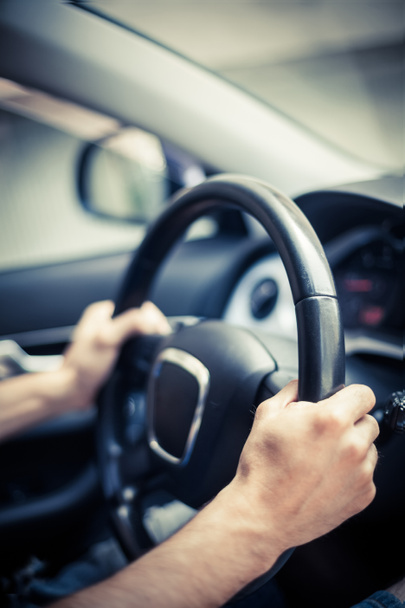 Hands on steering wheel - Photo, Image