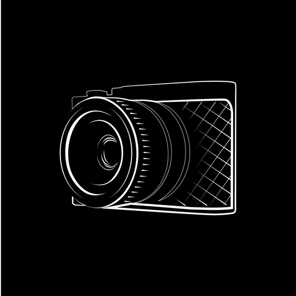 Eristetty musta valokuva kamera vektori kuva. Valokuvaajan laitteen logo
. - Vektori, kuva