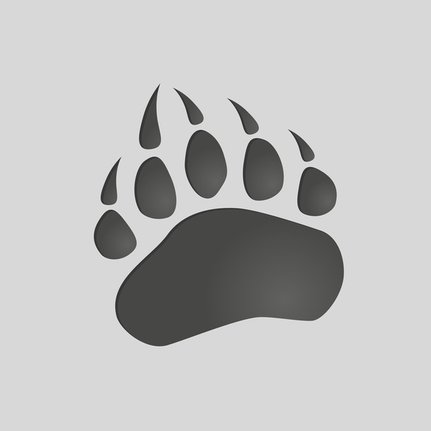 Huellas de animales: pata de oso. Ilustración aislada vector. Silueta de pata de oso
 - Vector, Imagen