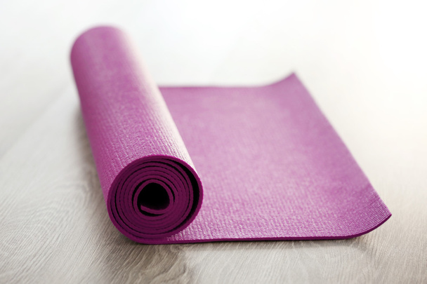 Mat for fitness on floor - Photo, Image