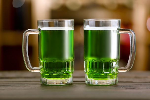Glasses of green beer  - Foto, Imagem