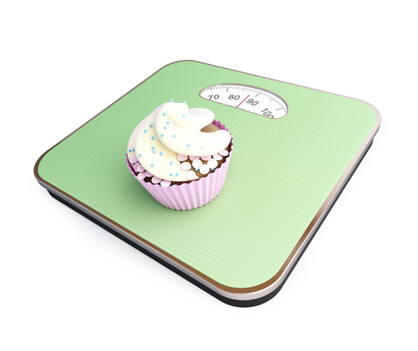 Bathroom scale with the cupcake - Photo, Image