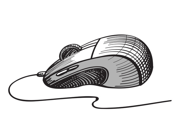 Sketch Computer mouse - Vektori, kuva