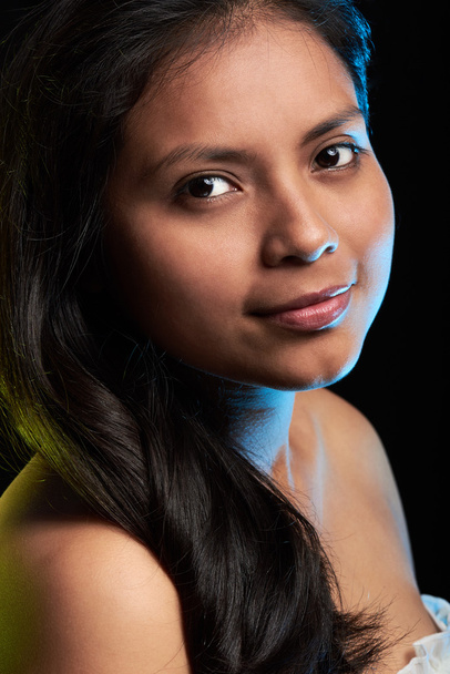 close up portrait of latino woman - Photo, Image