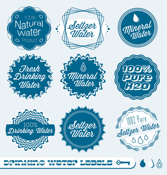 Vector Set: Seltzer Drinking Water Labels - Vector, Image