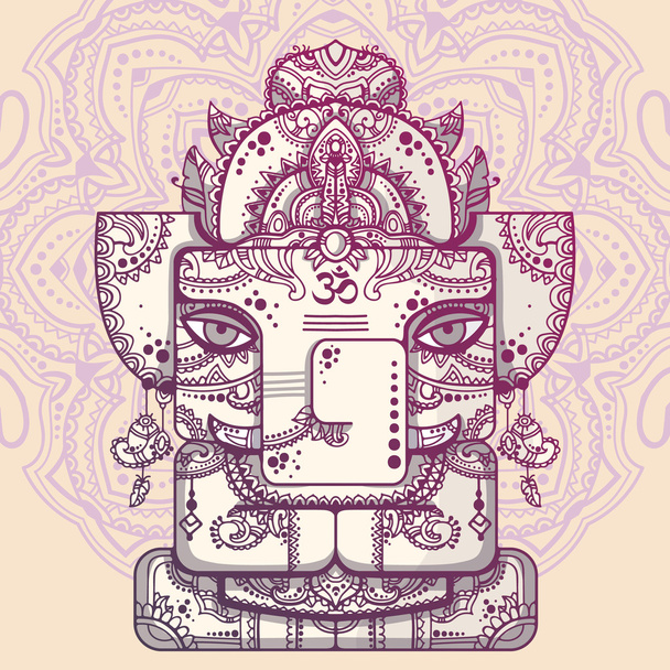 Lord Ganesh. Vector illustration of indian god of wisdom and prosperity - Διάνυσμα, εικόνα