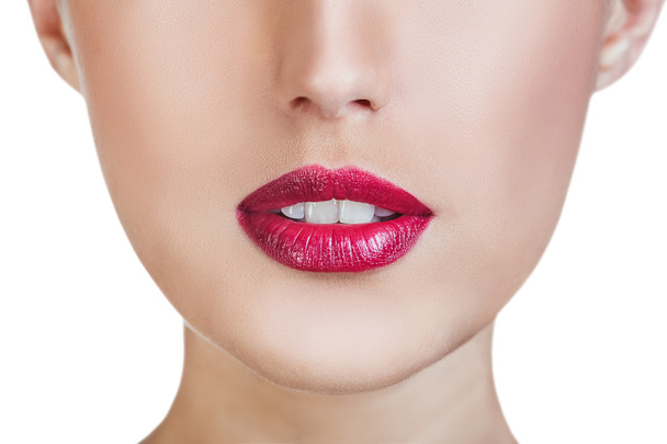 Perfecte lippen make-up close-up. - Foto, afbeelding