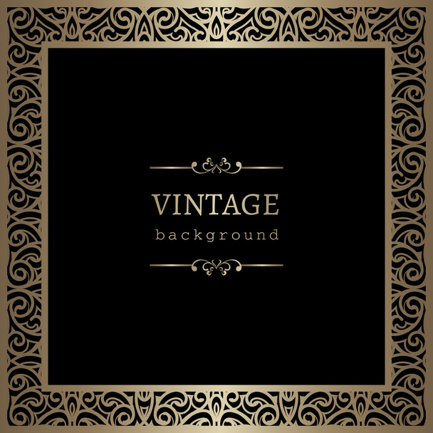Vintage gold square frame - Vettoriali, immagini