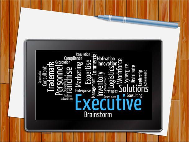 Executive Word Indicates Senior Manager and Md Tablet
 - Фото, изображение