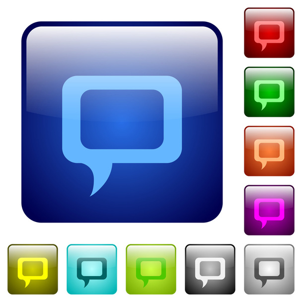 Color comment square buttons - Vector, Image