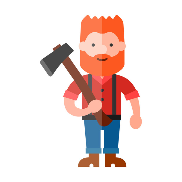 colorful lumberjack flat icon - Vecteur, image