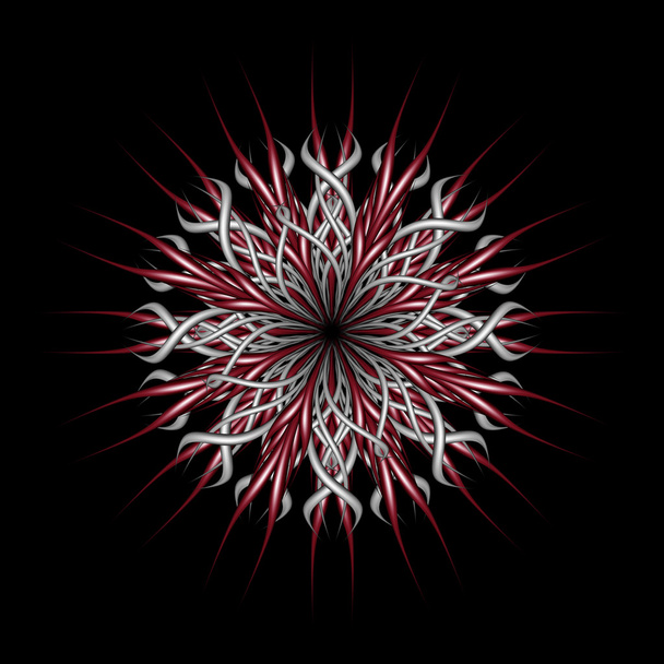 Mandala silver and red - Foto, afbeelding
