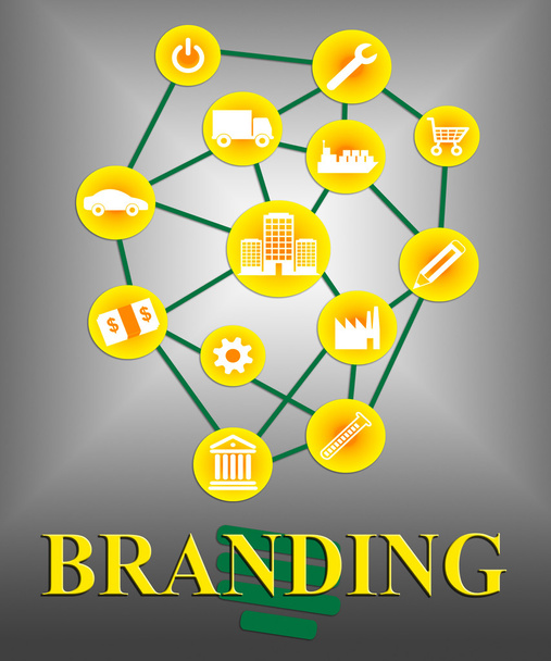 Branding ikony reprezentuje marek handlowych i znaków towarowych - Zdjęcie, obraz