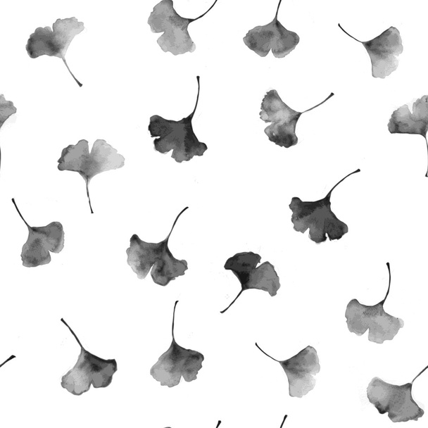 Seamless background with ginkgo leaves - Vetor, Imagem