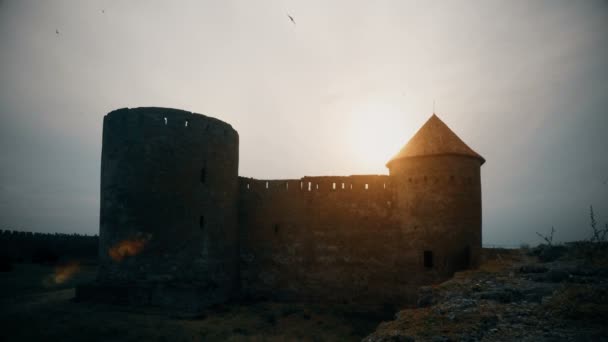Sunset over old castle - Footage, Video