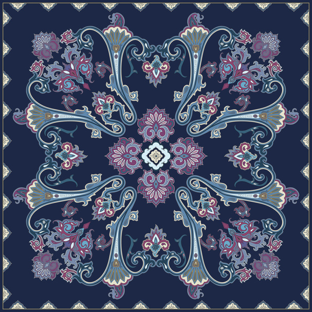 Patrón Paisley, diseño de bufanda de color. Para textiles, envolturas, pil
 - Vector, Imagen