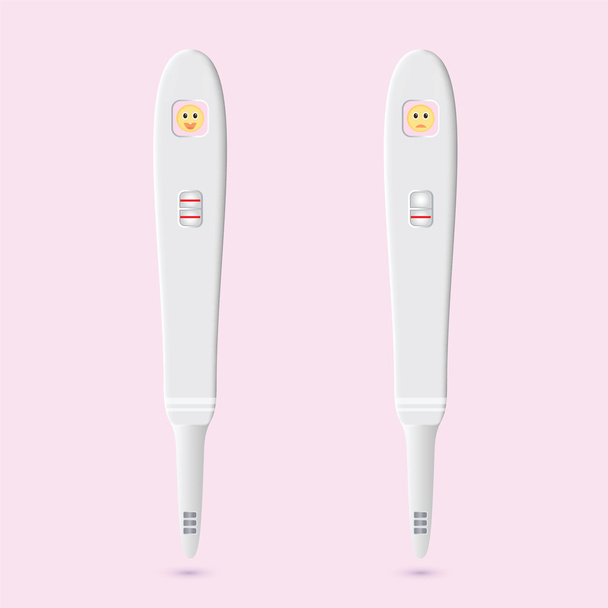 Terhességi teszt két összehasonlítása - Vektor, kép