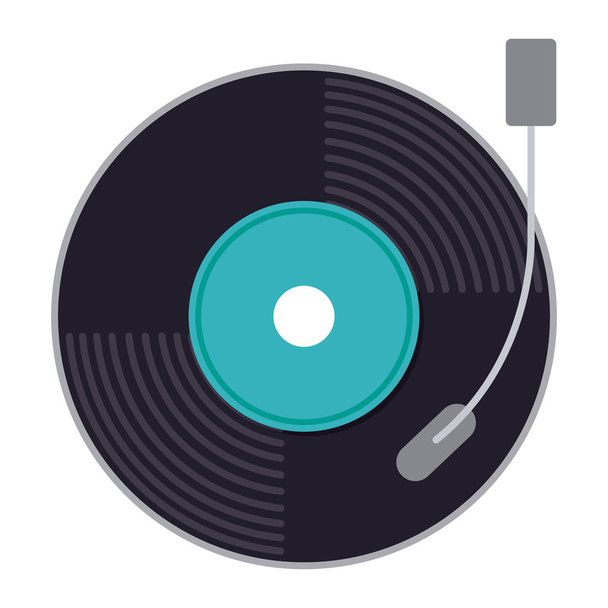 vinyl muziek geïsoleerd pictogram ontwerp - Vector, afbeelding