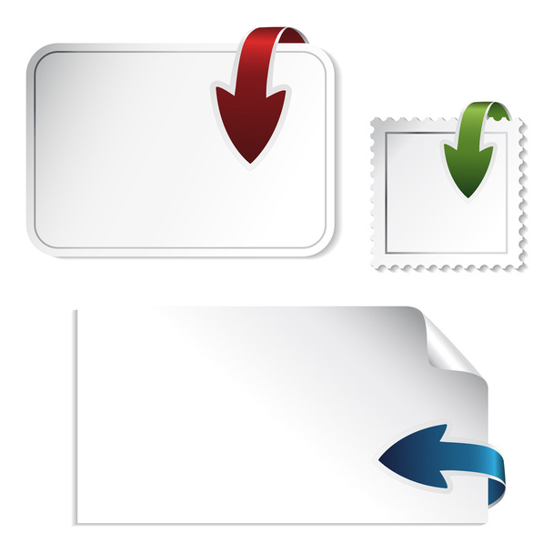 Vector navigation arrows on the stickers - Vetor, Imagem