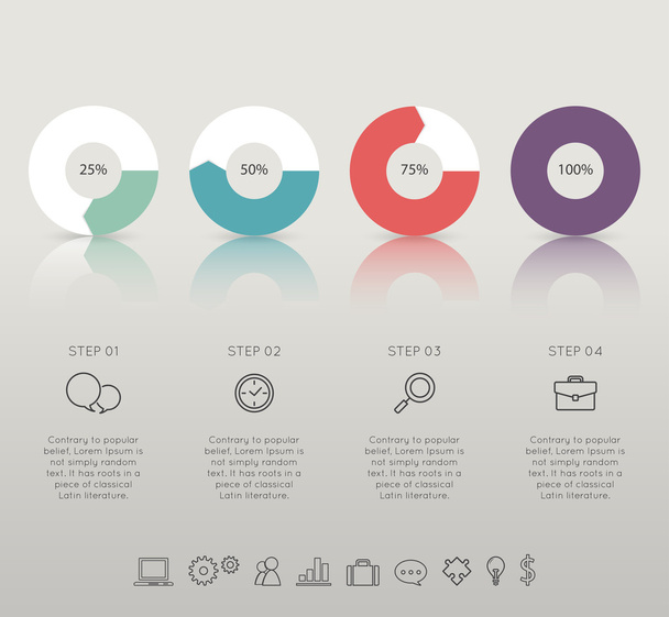 Modern infographic for 4 step. - Vektor, Bild