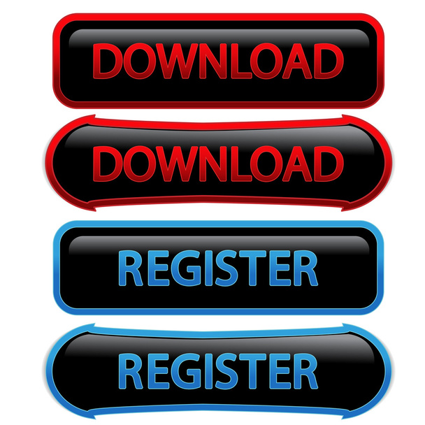 Vector buttons - download, register - Vetor, Imagem
