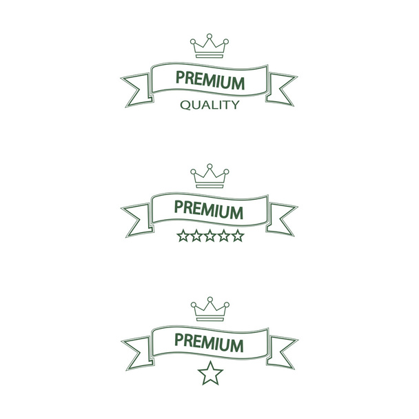 set of white ribbons premium quality - Vector, afbeelding