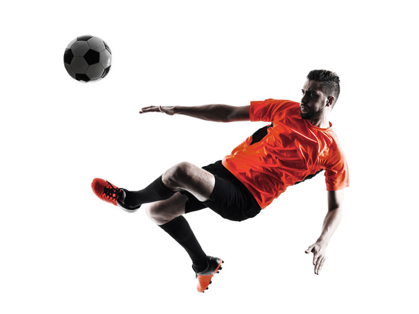 Soccer player Man Isolated silhouette - Zdjęcie, obraz