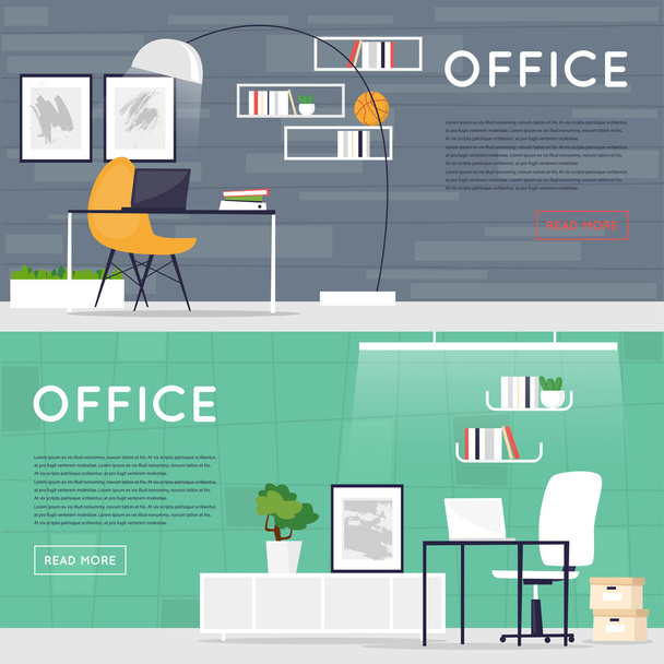 Office interior Banners - ベクター画像