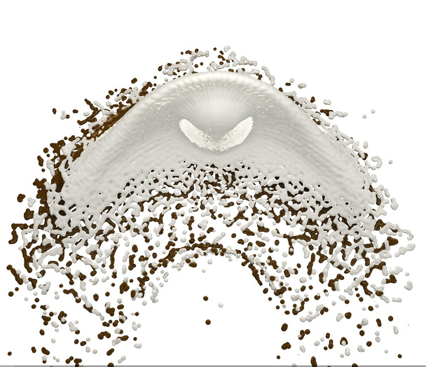 Chocko and milk splash over white backgr - Foto, imagen