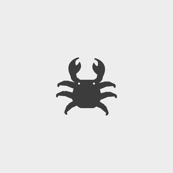 Crab icon in a flat design in black color. Vector illustration eps10 - Vector, Image