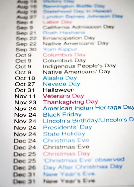 public holidays on calendar  - Photo, Image