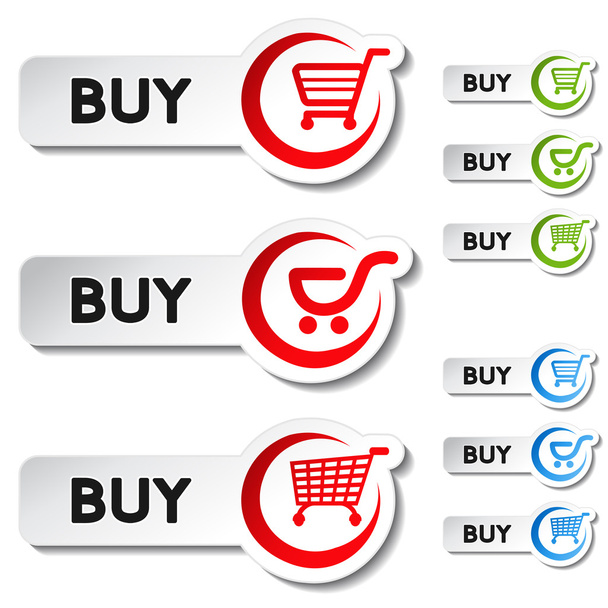 Vector shopping cart item - buy button - Vektör, Görsel