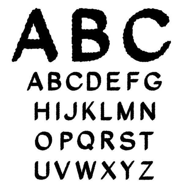 Vector black and white font alphabet - Vector, Imagen