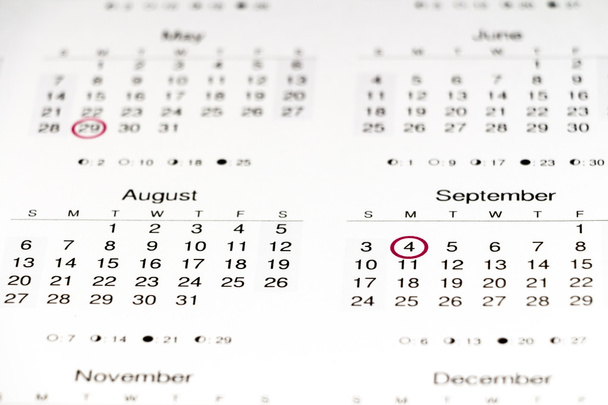 Datas marcadas no calendário
 - Foto, Imagem