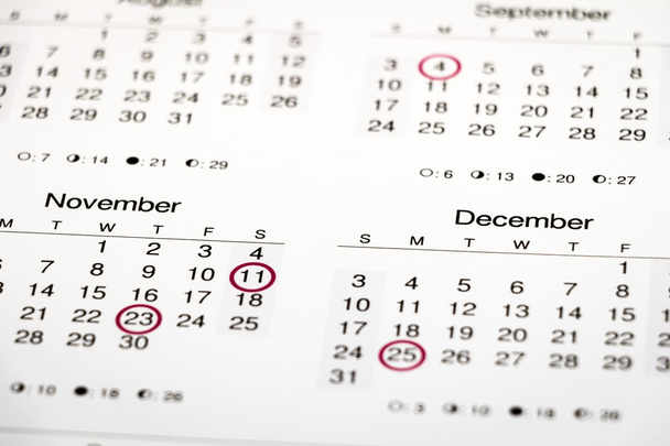 A naptárban megjelölt dátumok - Fotó, kép